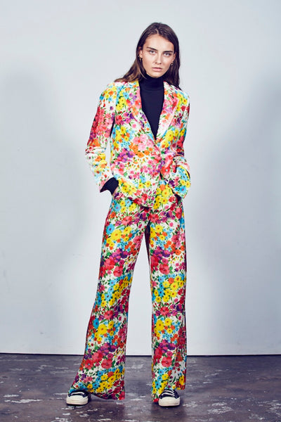 ジャケット Floral Print Velvet Blazer KENZO❤️Jeans Paris Floral Print Velvet Blazer/Jacket, Size