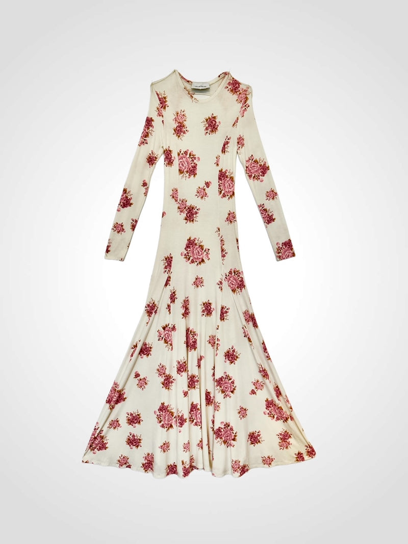 OPEN-BACK ROSE JERSEY DRESS Les Rveries OPEN-BACK ROSE JERSEY DRESS Les Rveries