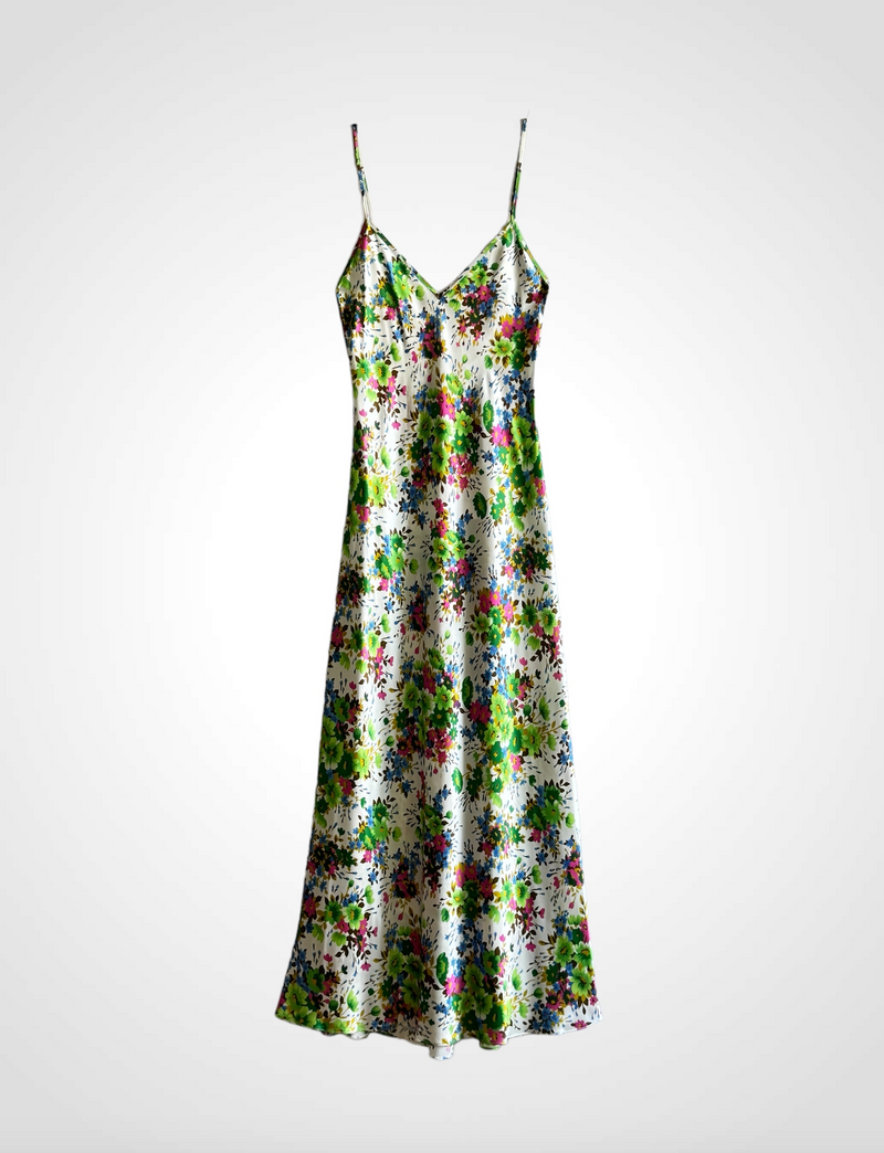 FLORAL BIAS SLIP DRESS Les Rveries FLORAL BIAS SLIP DRESS Les Rveries